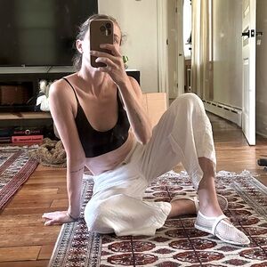 Free People Linen Wide Leg Trousers